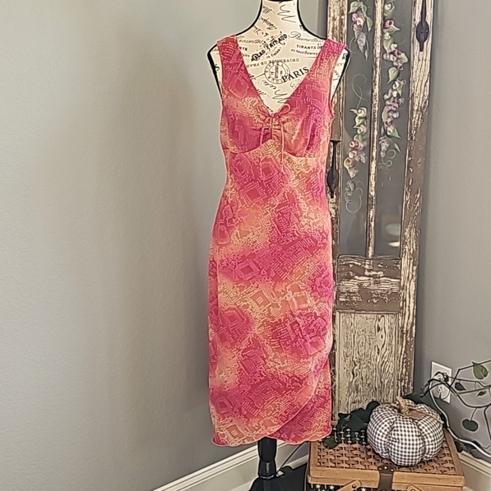 MY MICHELLE 90s RETRO SNAKESKIN PRINT DRESS. SIZE 11/12 🇺🇸